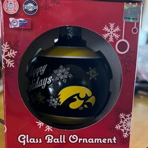 Forever Collectibles Black and Yellow Glass Ball Ornament
